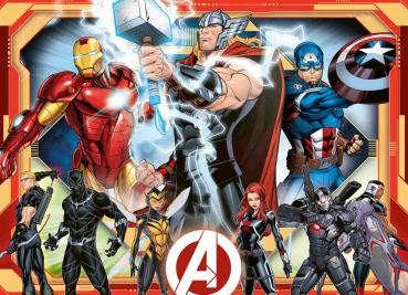 Preview: 4 x 100 Teile Ravensburger Kinder Puzzle Die mächtigen Avengers 07079