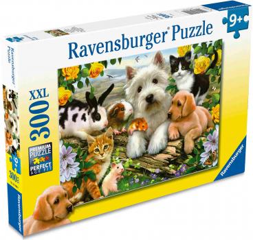 Preview: 300 Teile Ravensburger Kinder Puzzle XXL Fröhliche Tierfreundschaft 13160