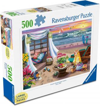Preview: 500 Teile Ravensburger Puzzle Large Pieces Große Teile Die Oase am Strand 16792
