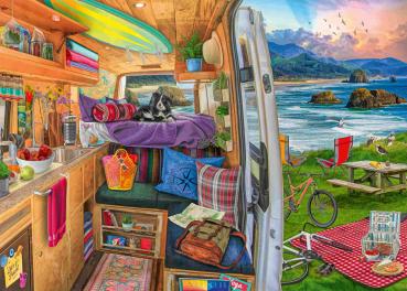 Preview: 500 Teile Ravensburger Puzzle Large Pieces Große Teile Beim Camping 17473