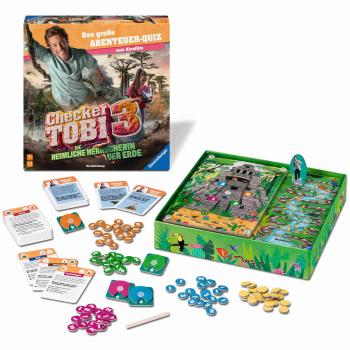 Preview: 64 Karten Ravensburger Kinderspiel Checker Tobi - Das große Abenteuer-Quiz 24904