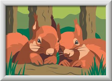 Ravensburger Malen nach Zahlen CREART Serie E Kuschelnde Eichhörnchen 25882