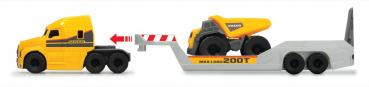 Dickie Spielfahrzeug Baustelle Tieflader Go Real / Construction Mack Volvo Micro Builder 203725005