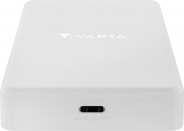 Varta Powerbank mobile Ladestation wireless Mag Pro 5000 mAh Typ C USB OUT weiß