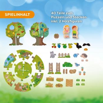 40 Teile Haba 3D Puzzle Obstgarten mit 2 Holzfiguren 1307178001