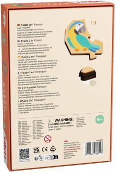 21 Teile HABA Kinder Puzzle 2 in 1 Papagei 2011453001