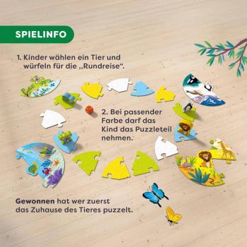 HABA Kinderspiel Suchspiel Game meets Puzzle Wo leben Löwe & Co.? 2011724001