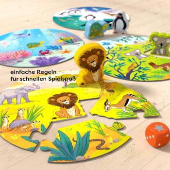 HABA Kinderspiel Suchspiel Game meets Puzzle Wo leben Löwe & Co.? 2011724001