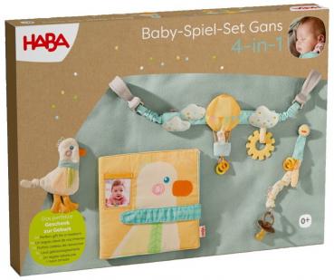 HABA Babywelt Baby-Spiel-Set Gans 4in1 mit Kinderwagenkette 2012333001