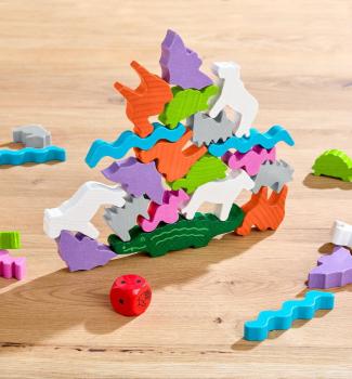 HABA Kinderspiel Motorikspiel Tier auf Tier Deluxe 2012205001