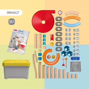 HABA Kugelbahn Grundpackung Kullerbü Kugelbahn Baukasten 58 Teile 2011789001