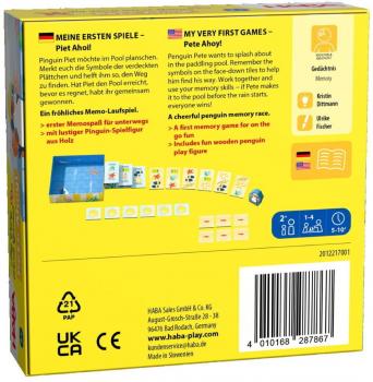 HABA Mitbringspiel Gedächtnisspiel Meine ersten Spiele To Go - Piet ahoi! 2012217001