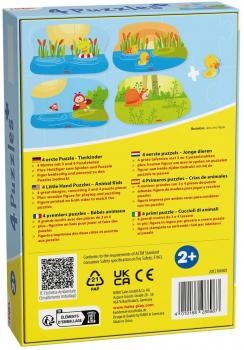 2, 2x3, 4 Teile HABA Kinder Puzzle 4 erste Puzzles Tierkinder mit Holzfigur Ente 2012186001