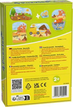 2, 2x3, 4 Teile HABA Kinder Puzzle 4 erste Puzzles Baustelle mit Holzfigur Bagger 2012186003