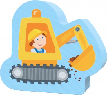 2, 2x3, 4 Teile HABA Kinder Puzzle 4 erste Puzzles Baustelle mit Holzfigur Bagger 2012186003