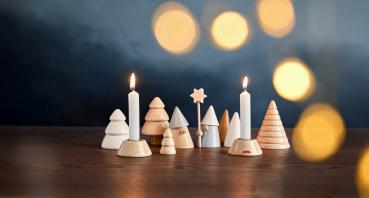 HABA Dekoration Weihnachten Kerzenständer Set Wichtelwald 2012293001