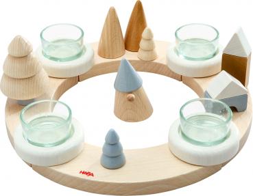 HABA Dekoration Weihnachten Adventskranz, schlichtes Holz Design 2012292001