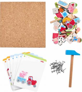 Preview: Haba Geschicklichkeitsspiel Hammer-Nagelspiel Bauernhof 2013378001