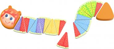 Preview: HABA Mitbringspiel Zuordnungsspiel Meine ersten Spiele to go Raupe Rosa 2013167001