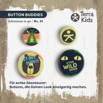 Preview: HABA Outdoor Kreativität Terra Kids Ansteckbuttons 4er Set Button Buddies 2014021001