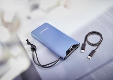 Intenso Powerbank F10000 PD Qualcomm Quick Charge 3.0 10000 mAh 1x USB Typ A und C OUT blau