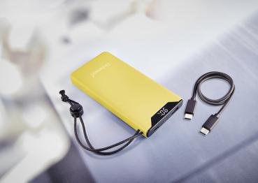 Intenso Powerbank F10000 PD Qualcomm Quick Charge 3.0 10000 mAh 1x USB Typ A und C OUT gelb