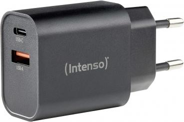 Intenso Ladegerät Power Adapter 30 Watt W30AC 1x USB-A + 1x USB-C für 2 Geräte schwarz