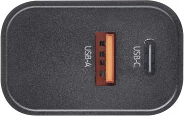 Intenso Ladegerät Power Adapter 30 Watt W30AC 1x USB-A + 1x USB-C für 2 Geräte schwarz