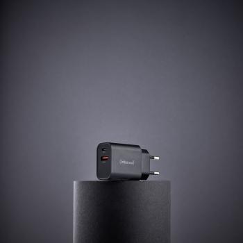 Intenso Ladegerät Power Adapter 30 Watt W30AC 1x USB-A + 1x USB-C für 2 Geräte schwarz