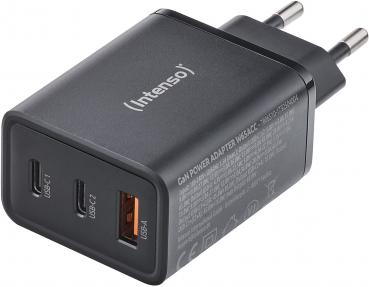 Intenso Ladegerät Power Adapter 65 Watt W65ACC GaN 1x USB-A + 2x USB-C für 3 Geräte schwarz