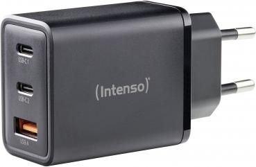 Intenso Ladegerät Power Adapter 65 Watt W65ACC GaN 1x USB-A + 2x USB-C für 3 Geräte schwarz