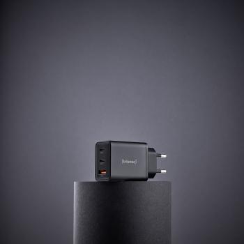 Intenso Ladegerät Power Adapter 65 Watt W65ACC GaN 1x USB-A + 2x USB-C für 3 Geräte schwarz