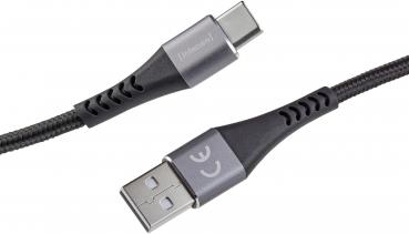 Intenso USB Kabel A315C Typ A - TYP C Nylon 1,5m max. 60W schwarz