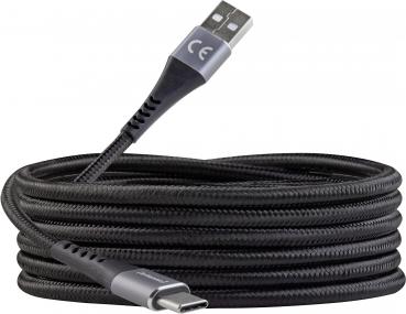 Intenso USB Kabel A315C Typ A - TYP C Nylon 1,5m max. 60W schwarz