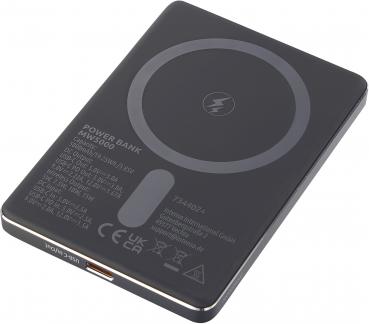 Intenso Powerbank MW5000 magnetische Fixierung MagSafe kompatibel PD 3.0 5000 mAh USB Typ C grau