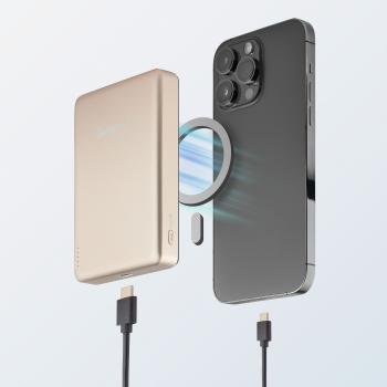 Intenso Powerbank MW10000 magnetische Fixierung MagSafe kompatibel PD 3.0 10000 mAh USB C champagner