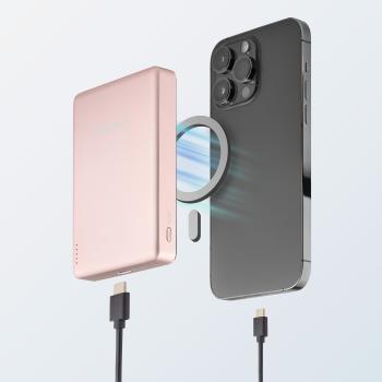Intenso Powerbank MW10000 magnetische Fixierung MagSafe kompatibel PD 3.0 10000 mAh USB Typ C rosé