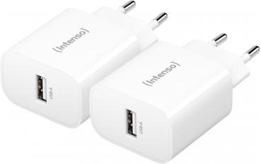 Intenso Ladegerät Power Adapter 5 Watt W5A 1x USB-A für 1 Gerät weiß Doppelpack