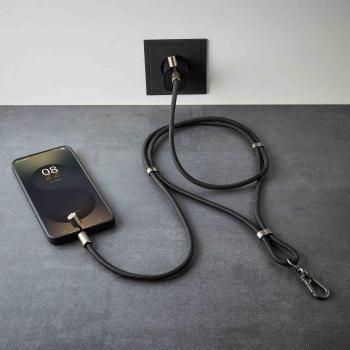 Intenso Cell Phone Charging Lanyard Handykette als Ladekabel Datenkabel 2 x USB-C bis 1,65m schwarz