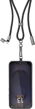 Intenso Cell Phone Charging Lanyard Handykette als Ladekabel Datenkabel 2 x USB-C bis 1,65m schwarz