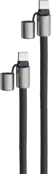 Intenso Cell Phone Charging Lanyard Handykette als Ladekabel Datenkabel 2 x USB-C bis 1,65m schwarz