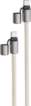 Intenso Cell Phone Charging Lanyard Handykette als Ladekabel Datenkabel 2 x USB-C bis 1,65m beige