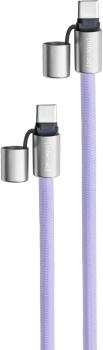 Intenso Cell Phone Charging Lanyard Handykette als Ladekabel Datenkabel 2 x USB-C bis 1,65m lila
