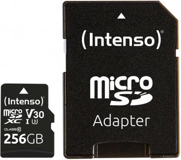 Intenso Micro SDXC Karte 256GB Speicherkarte professional UHS-I U3 4K V30 Class 10