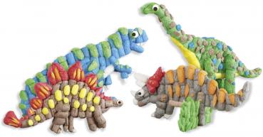 PlayMais Bastel Kreativität Classic 4 verschiedene Karten mit Dinosauriern 160620
