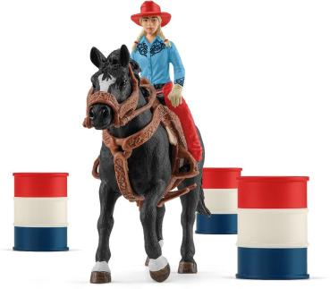 Preview: Schleich FARM WORLD Barrel Racing mit Cowgirl Set 7 Teile 42576
