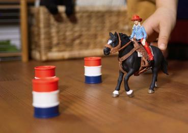 Schleich FARM WORLD Barrel Racing mit Cowgirl Set 7 Teile 42576
