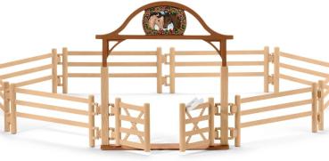 Preview: Schleich HORSE CLUB Pferdekoppel mit Eingangstor Set 10 Teile 42434