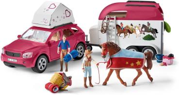 Preview: Schleich HORSE CLUB Abenteuer mit Auto und Pferdeanhänger Set 110 Teile 42535