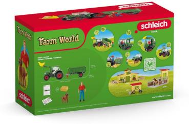 Preview: Schleich FARM WORLD Traktor mit Anhänger Set 50 Teile 42608